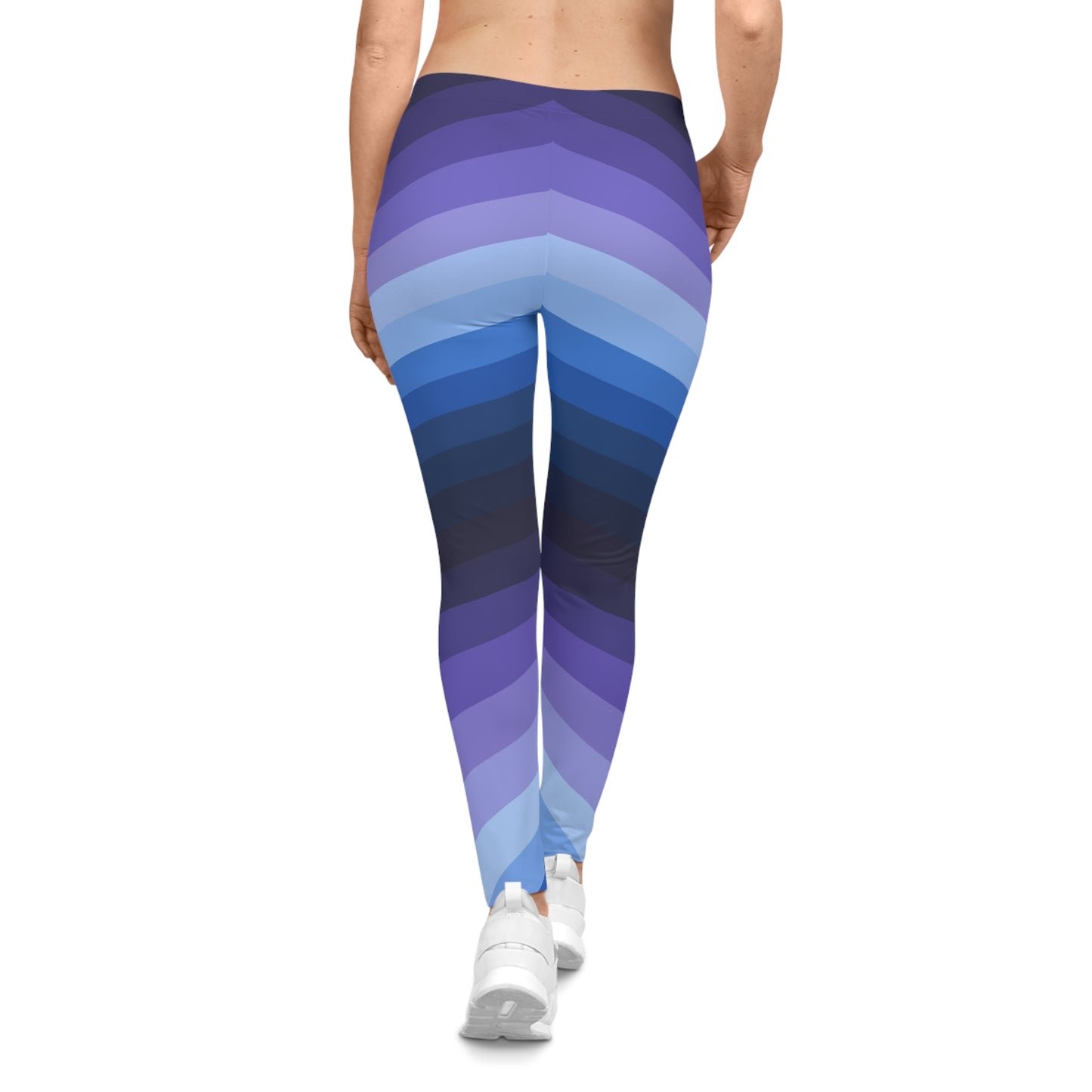 Buy One Get One FREE - Casual Leggings With A Flowing Blue Lines design