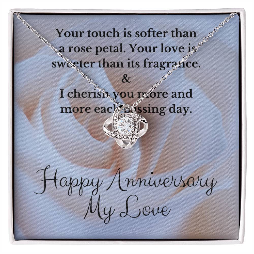 Your Touch Is Softer Than A Rose Petal - Love Knot Necklace