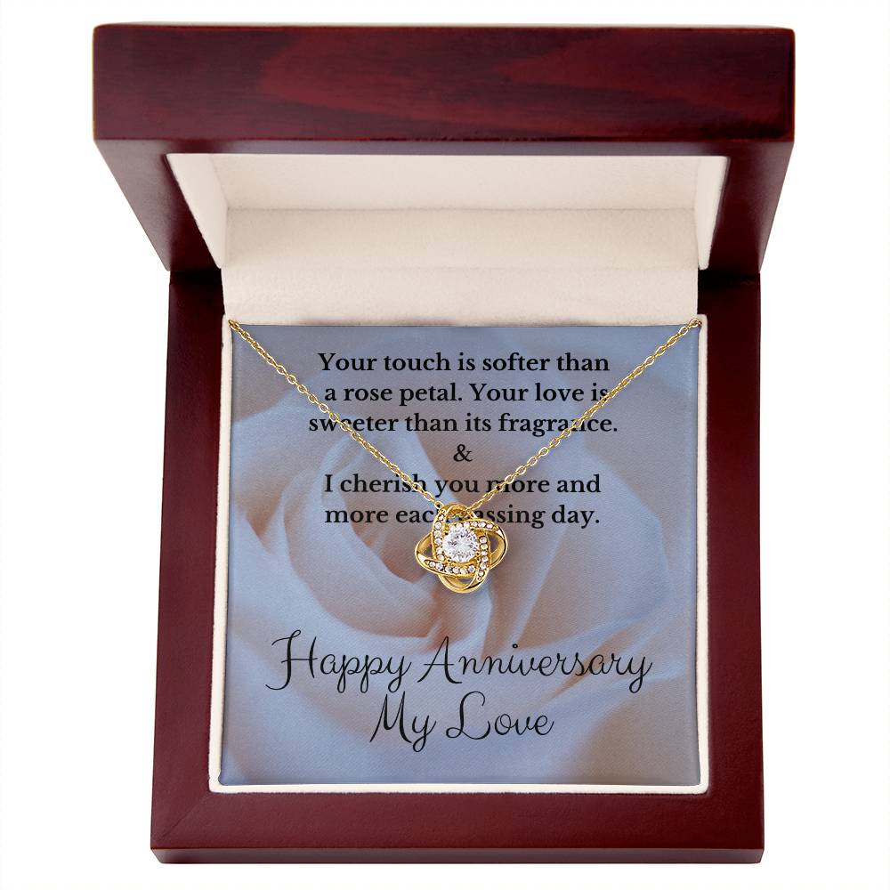 Your Touch Is Softer Than A Rose Petal - Love Knot Necklace
