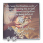 Love Knot Necklace And Earring Set With "All I want for Christmas is for the person"- Christmas Message Card