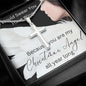 Cross Necklace With "I Swear You Have Wings"- Christmas Message Card