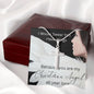 Cross Necklace With "I Swear You Have Wings"- Christmas Message Card