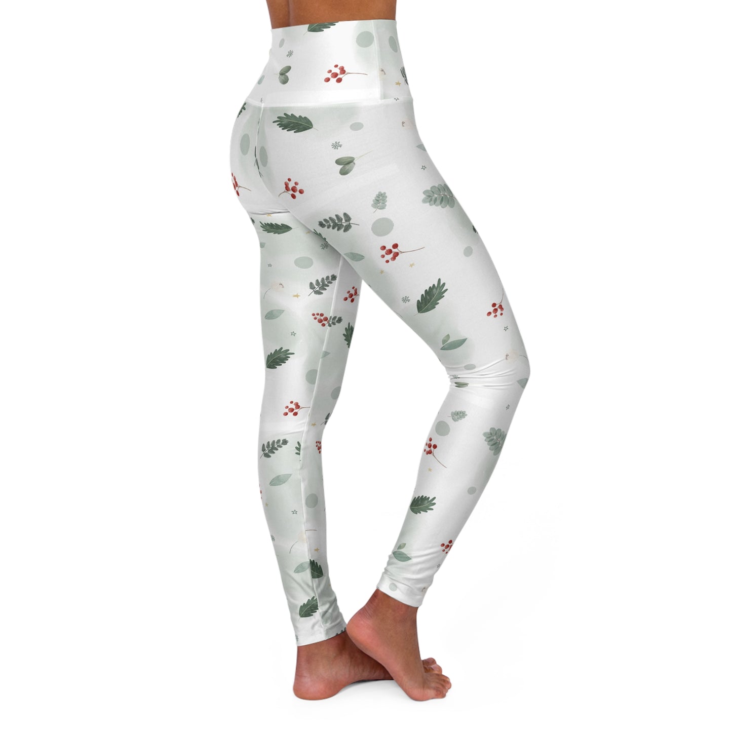 Buy One Get One FREE - High Waisted Yoga Leggings With A Holly Design