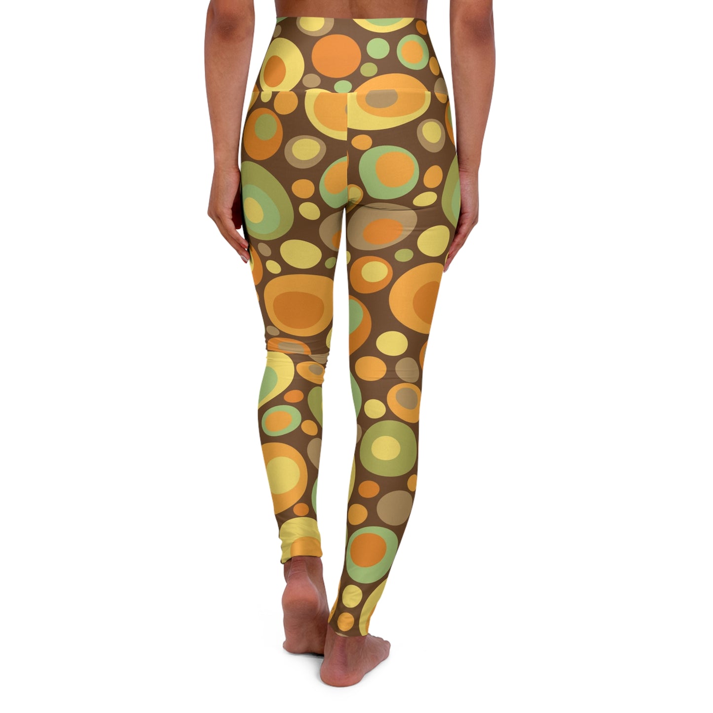 Buy One Get One FREE - High Waisted Yoga Leggings With This 60's Psychedelic Dots Design