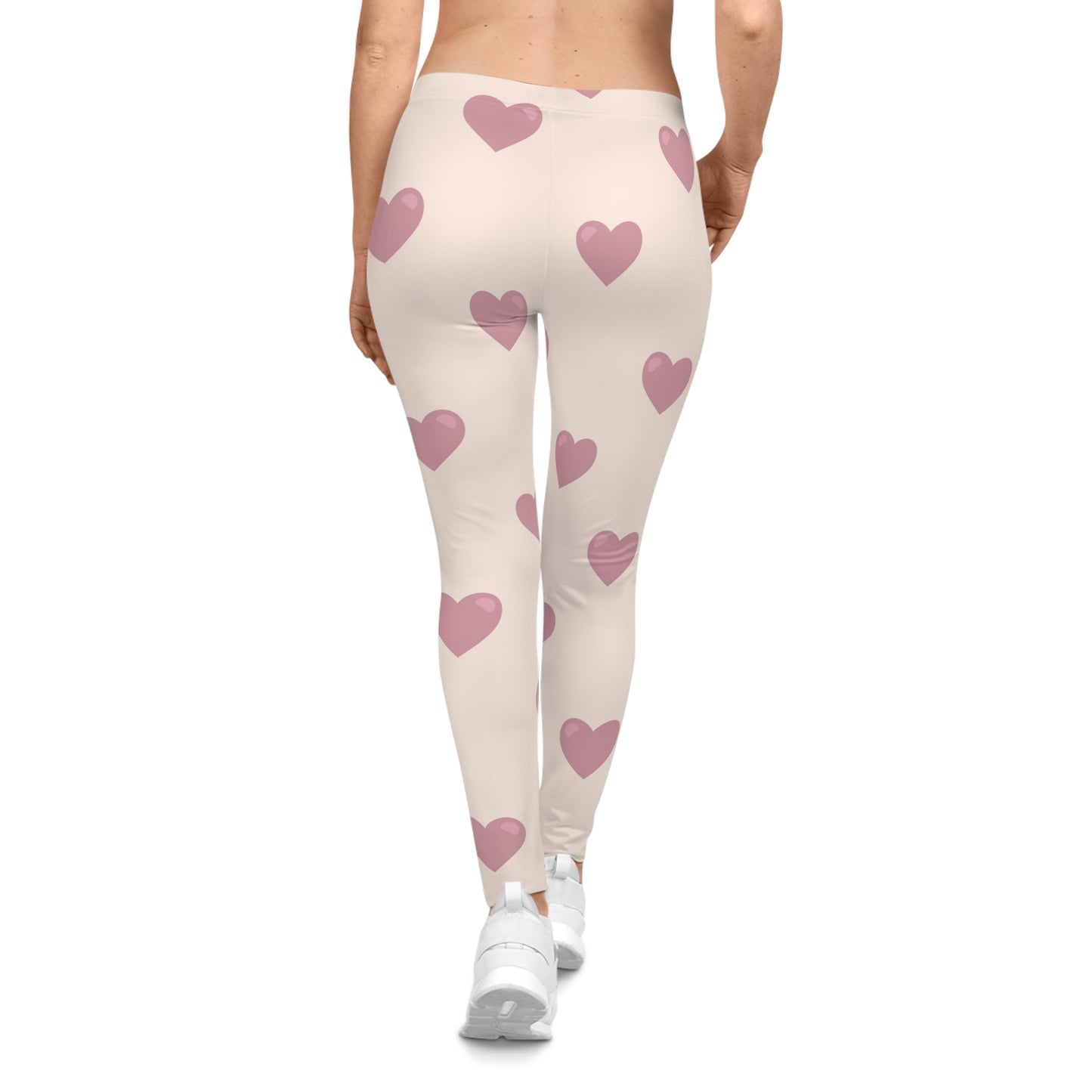 Buy One Get One FREE - Casual Leggings With A Pink Hearts Design