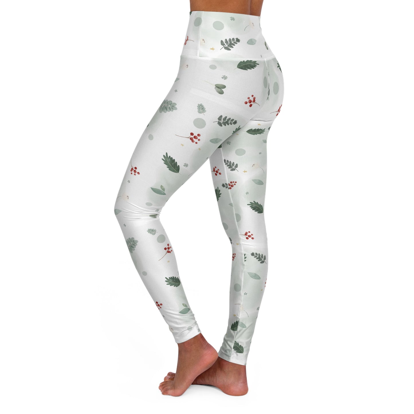 Buy One Get One FREE - High Waisted Yoga Leggings With A Holly Design