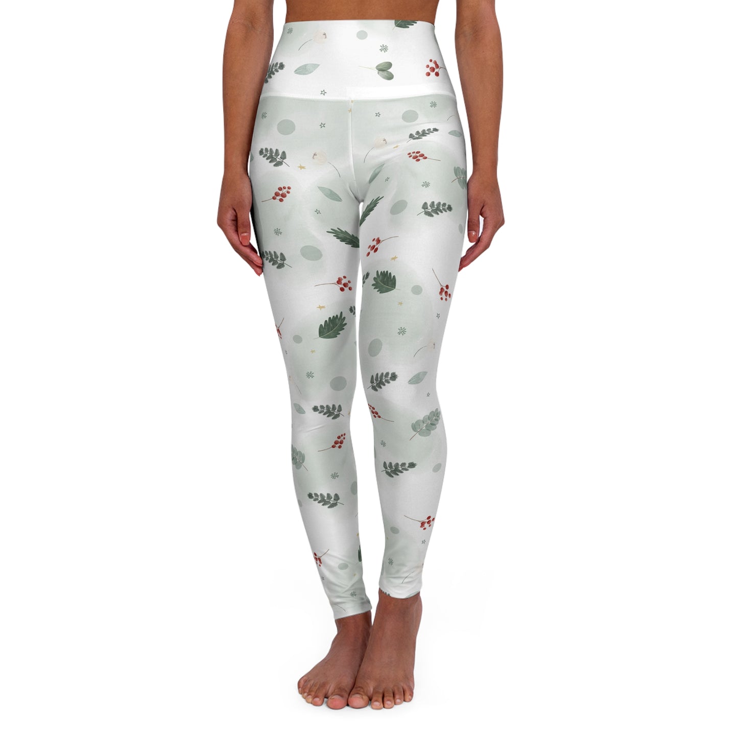 Buy One Get One FREE - High Waisted Yoga Leggings With A Holly Design