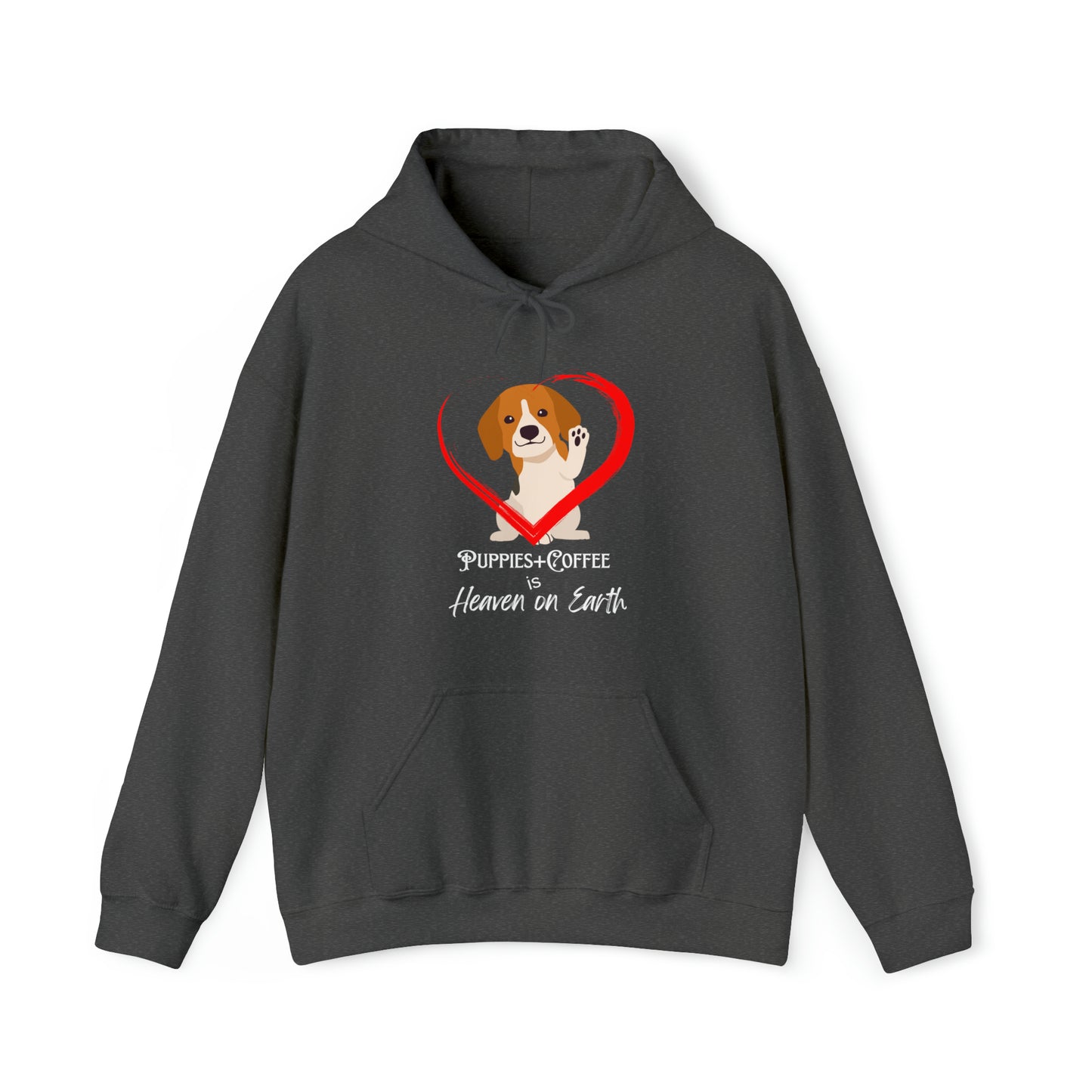 puppies + Coffee - Black Hooded Sweatshirt