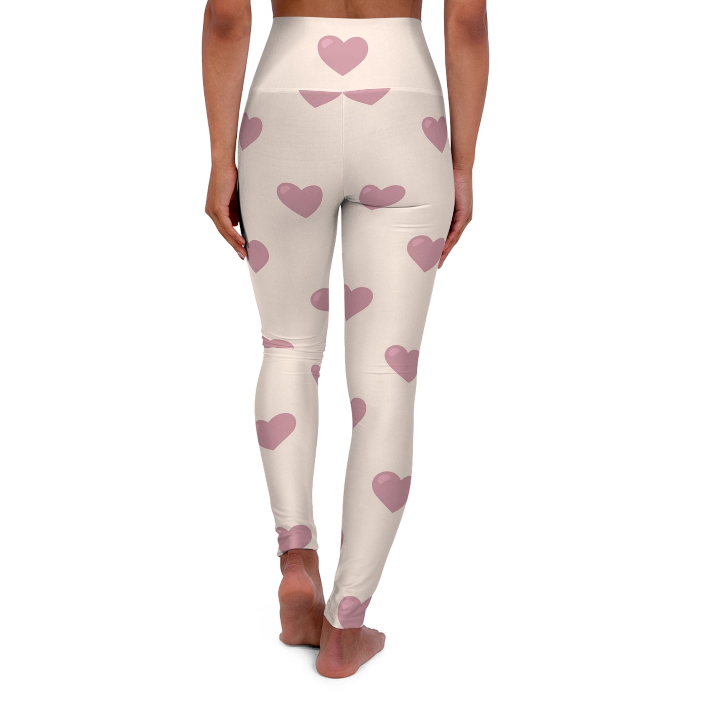 Buy One Get One FREE - High Waisted Yoga Leggings Pink Hearts Design