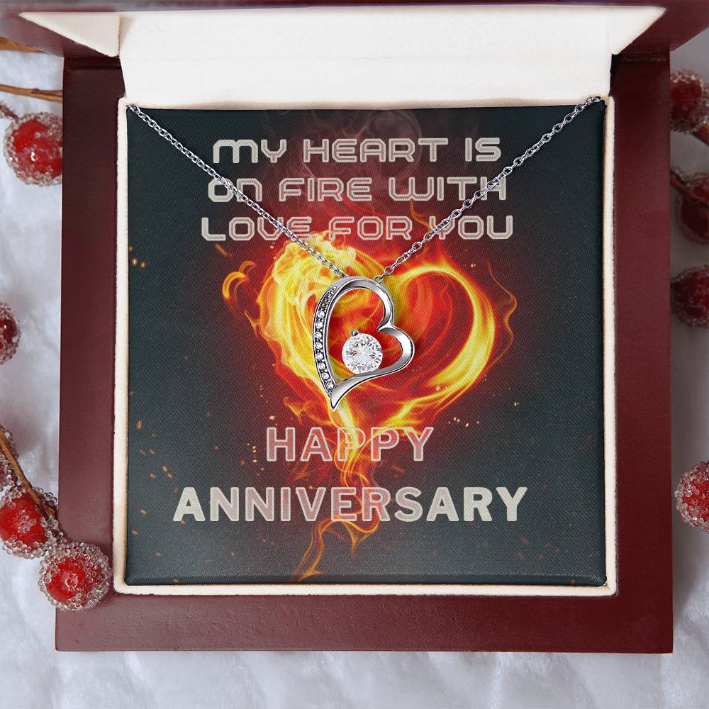 My Heart Is On Fire With Love - Forever Love Necklace