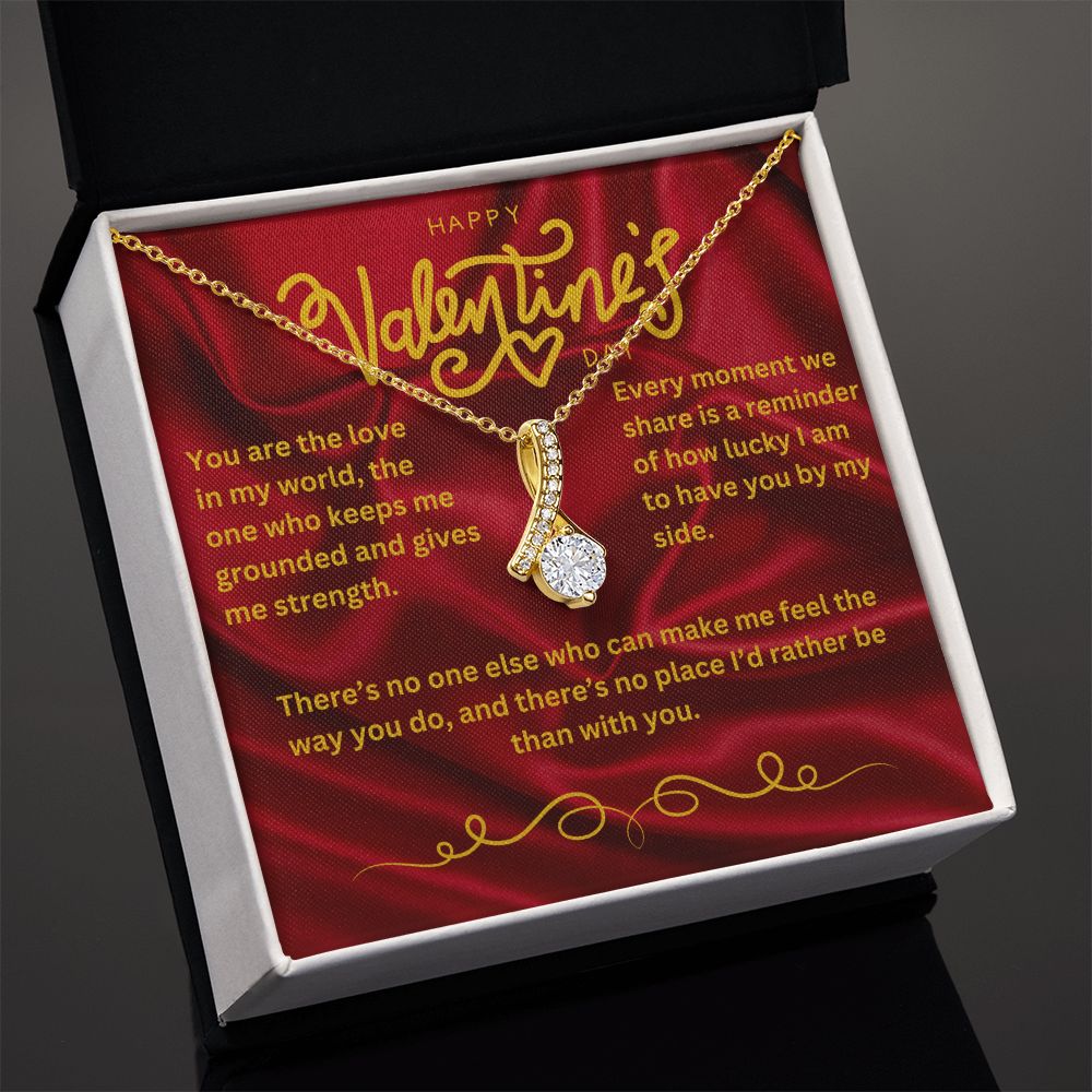 Valentine’s Day Message Card #1: Your Affirmation Of Her Importance to You With The Alluring Beauty Necklace