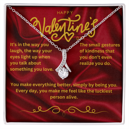 Valentine’s Day Message Card #2: Appreciation for the little things she dose With The Alluring Beauty Necklace