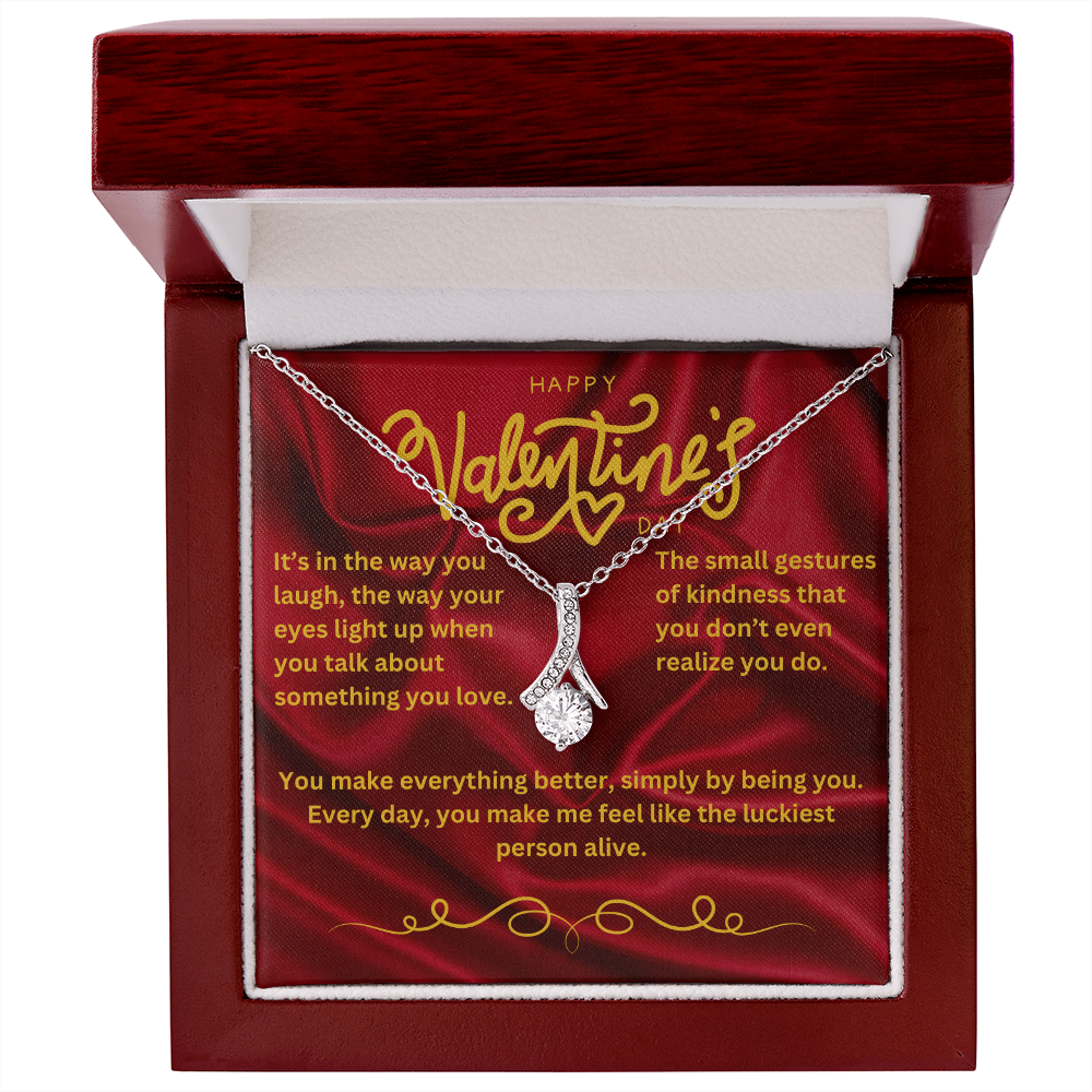 Valentine’s Day Message Card #2: Appreciation for the little things she dose With The Alluring Beauty Necklace