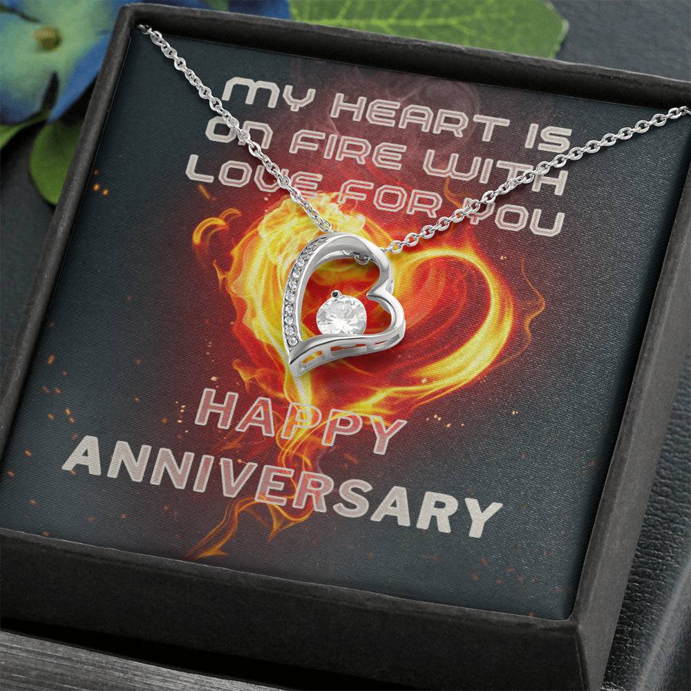 My Heart Is On Fire With Love - Forever Love Necklace