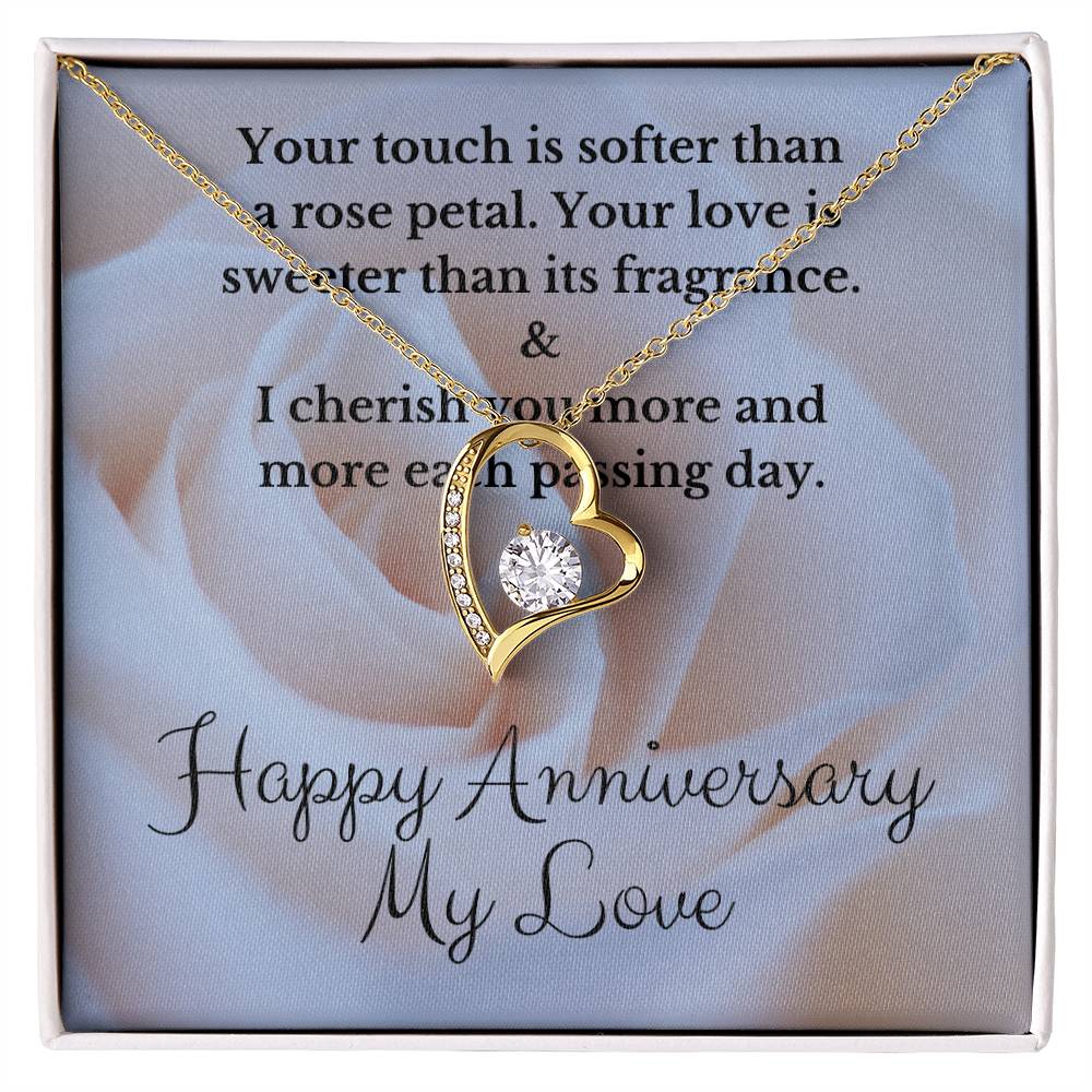 Your Touch Is Softer Than A Rose Petal - Forever Love Necklace