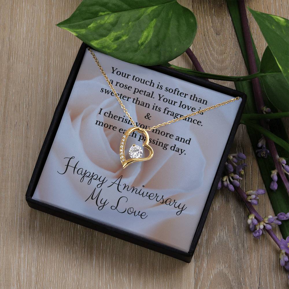 Your Touch Is Softer Than A Rose Petal - Forever Love Necklace