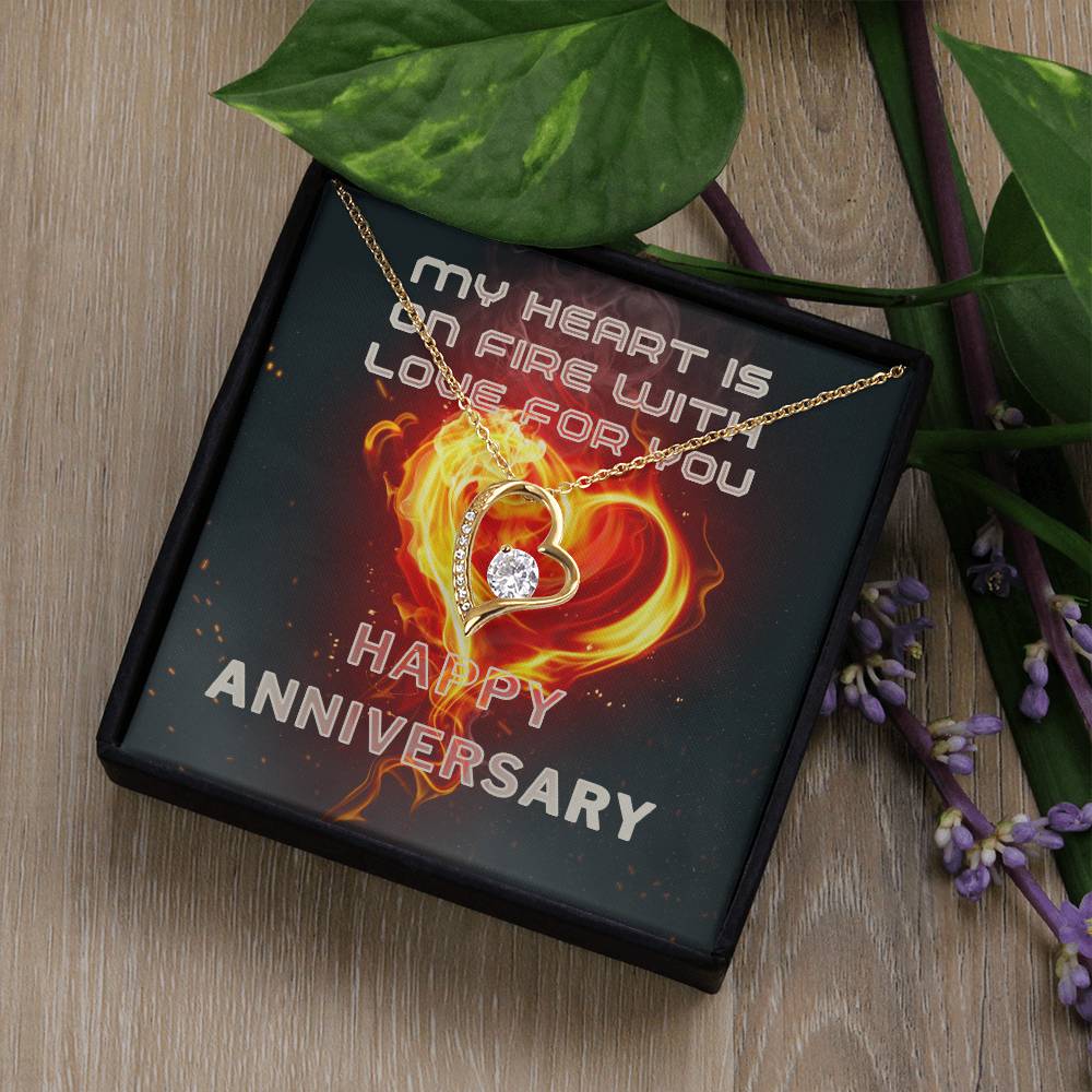 My Heart Is On Fire With Love - Forever Love Necklace