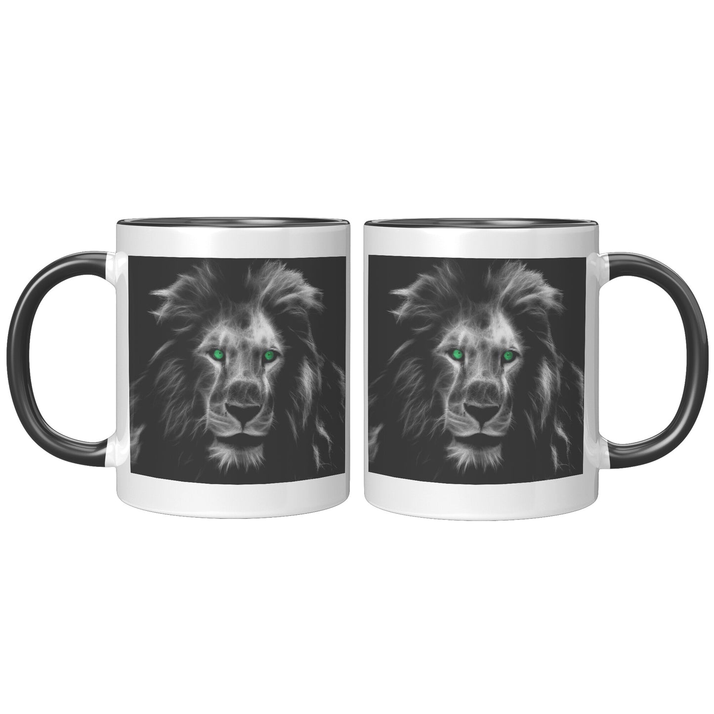 Lion With Green Eyes (Black & White)