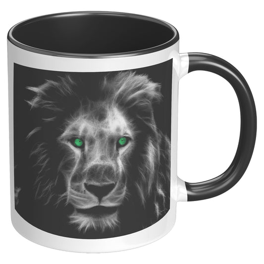 Lion With Green Eyes (Black & White)